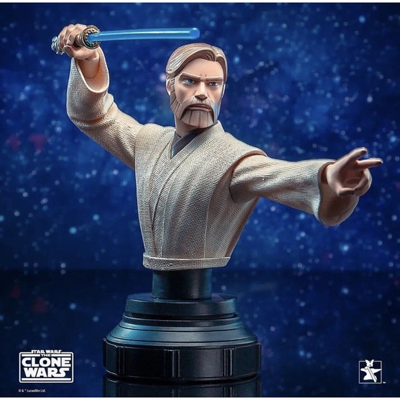 🔥 Star Wars Gentle Giant Anakin Skywalker & Obi-Wan Clone Wars Bust 1:7 Scale - Picture 13 of 16